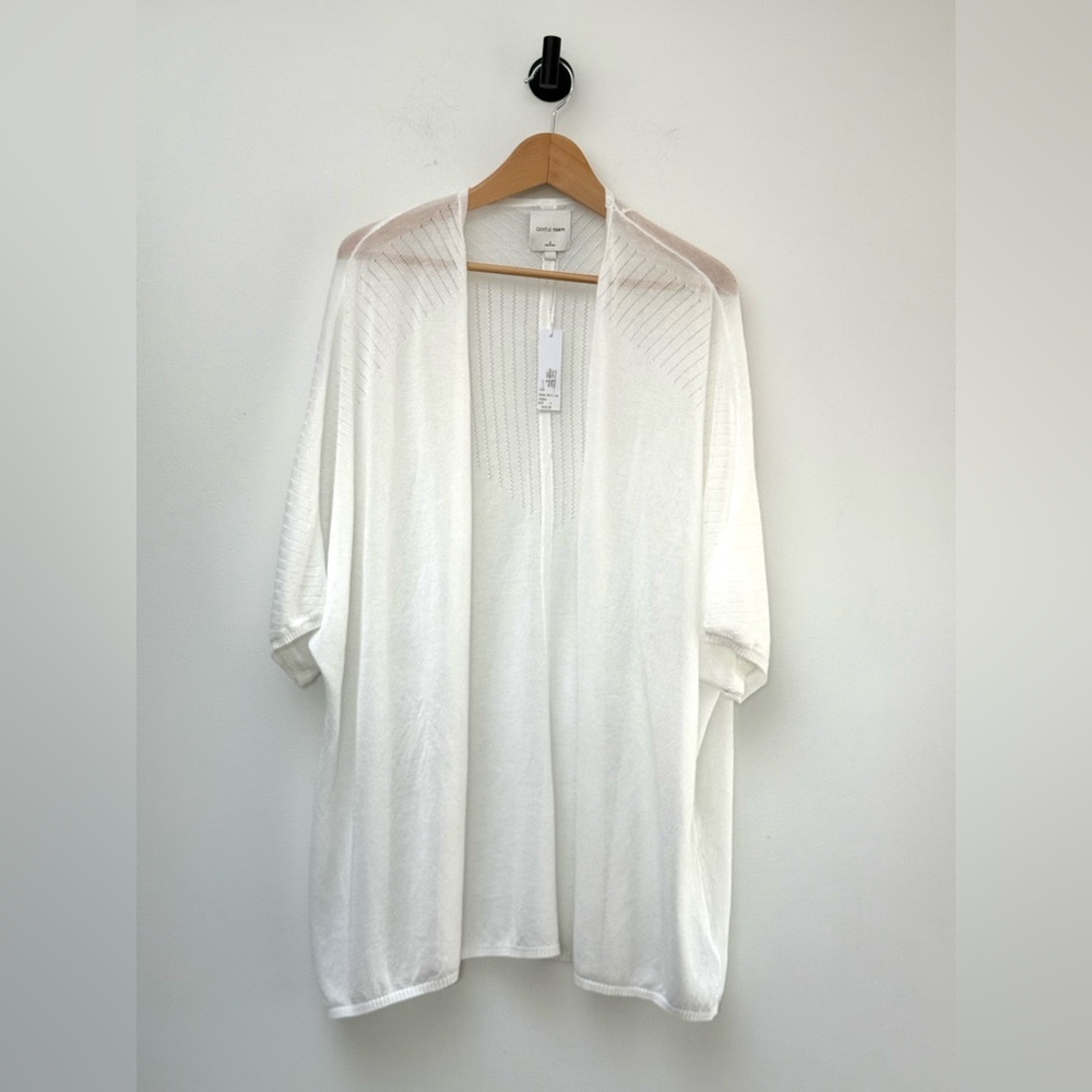Gentle Fawn Open Front Lightweight White Cardigan